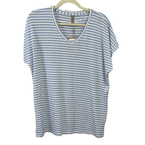 SOYACONCEPT blue & white striped top NWT size medium